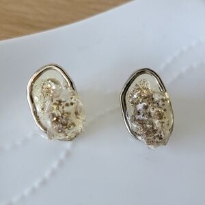 Handmade Acrylic and Gold Earrings